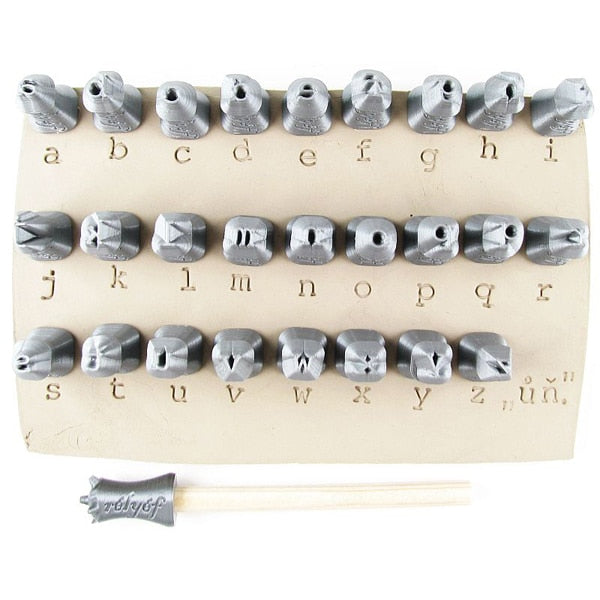 COURIER ALPHABET CLAY STAMPS - EMPYREAN POTTERY SUPPLY