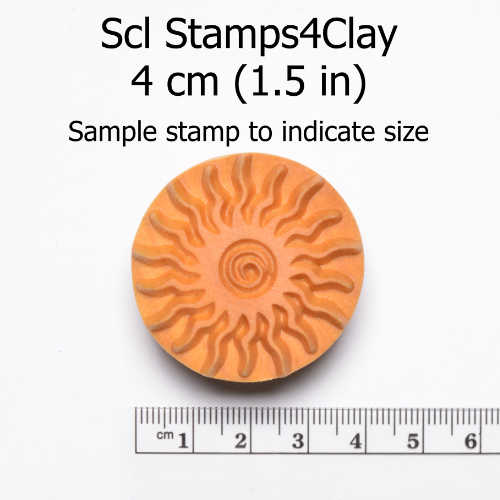 LARGE ROUND STAMP – SPIRAL SUN